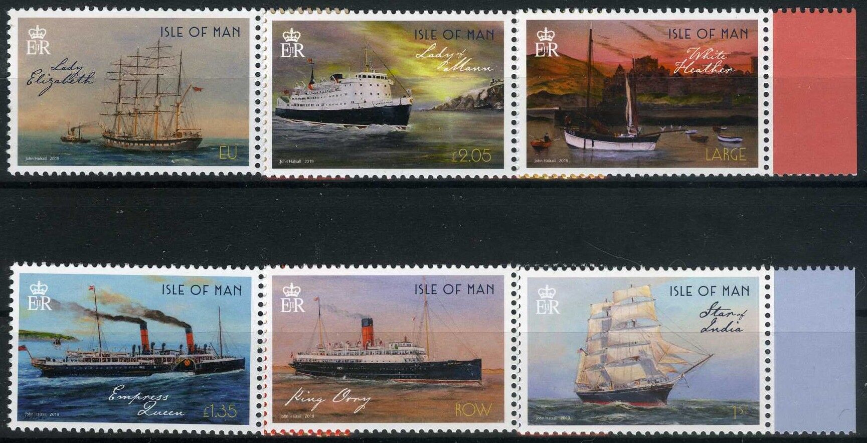 Gemiler Konulu Anı Pulları,Isle of Man Adası,6 Pulluk Damgasız Tam Seri