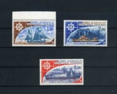 Gemiler,Fransız Antartik Bölgesi 1976 3 Pulluk Damgasız Tam Seri