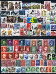 100 Çeşit NORVEÇ Postadan Geçmiş orjinal Damgalı Pullar.