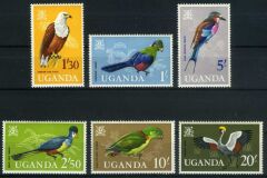 Kuşlar,İngiliz Koloni UGANDA 6 Pulluk Seri,Damgasız Tam Seri