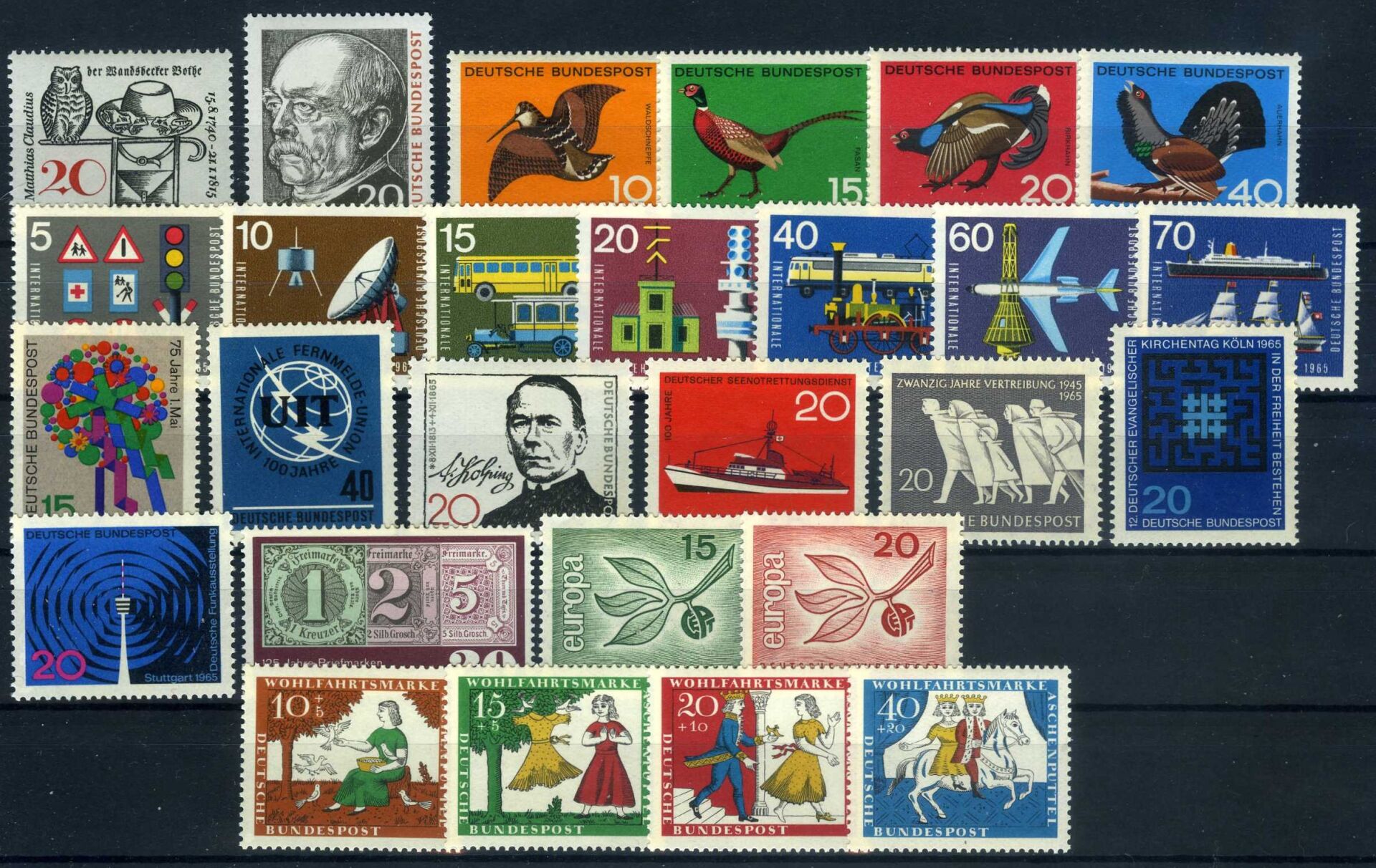 Almanya,1965 Yıl Seti,Damgasız Tam Yıl Koleksiyon