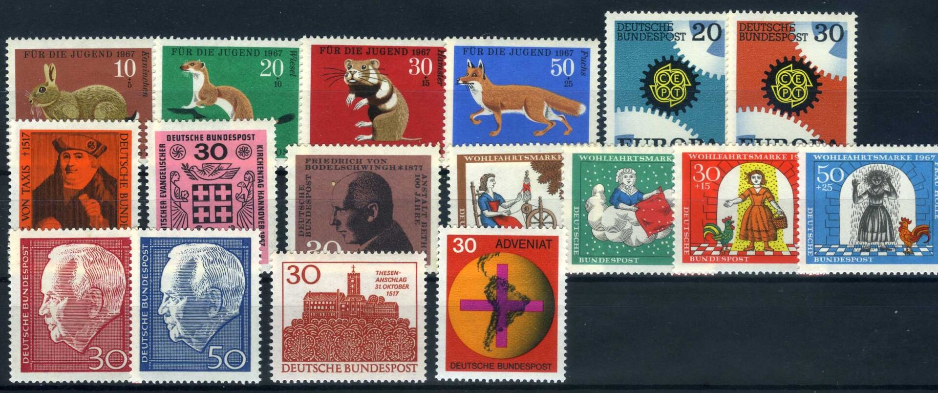 Almanya,1967 Yıl Takımı,Damgasız Tam Seri