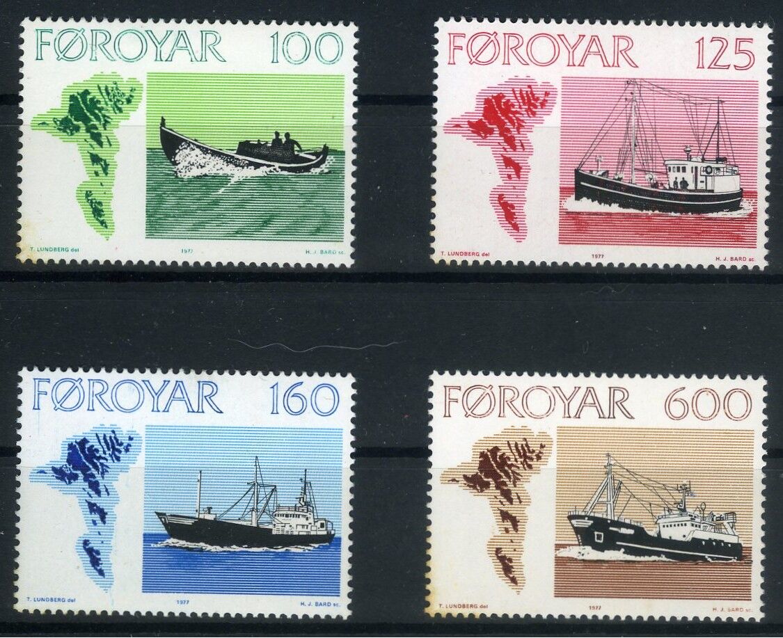 GEMİLER,1977 FOROYAR Adası,Damgasız Tam Seri