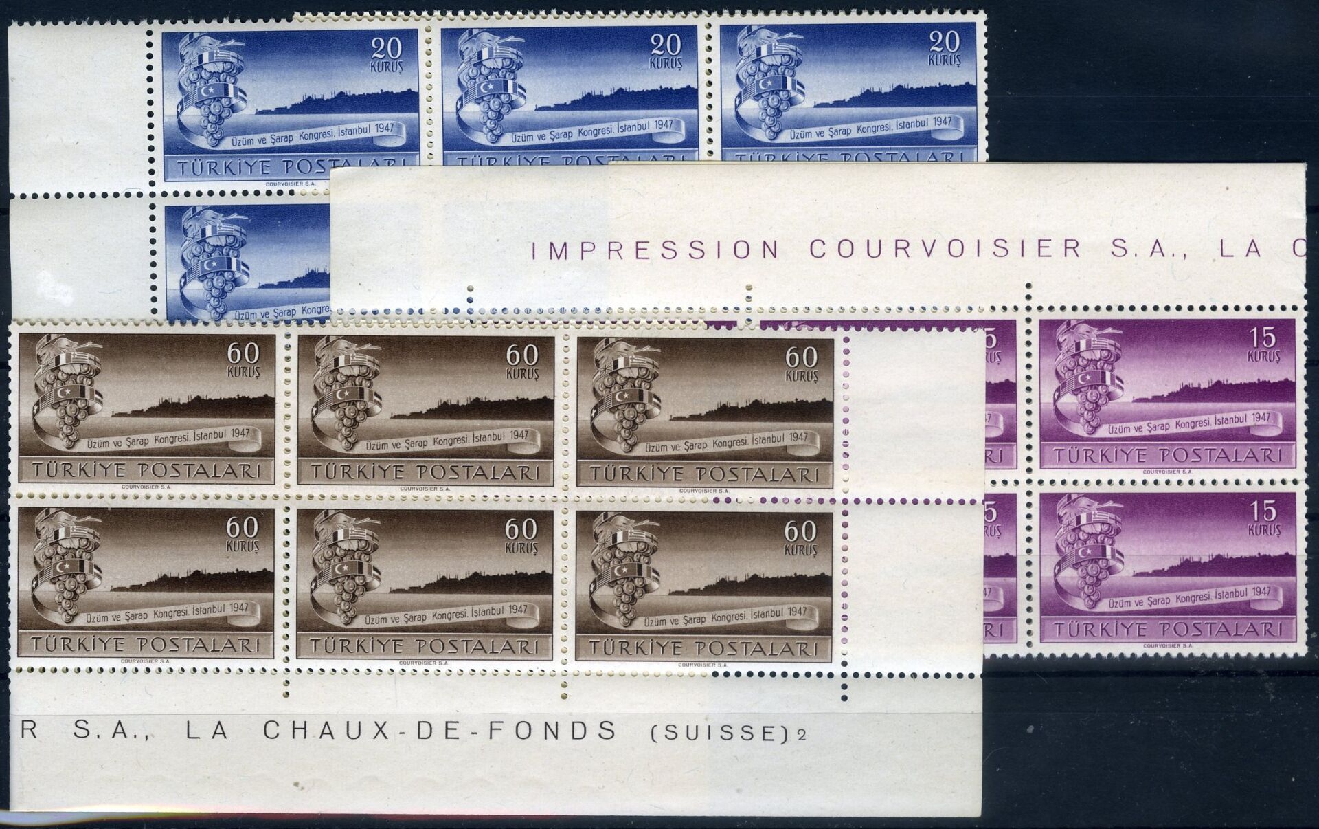 Koleksiyon Pulları,III.Üzüm ve Şarapçılık Kongresi,3 Pul,10 Serilik Toptan Satış