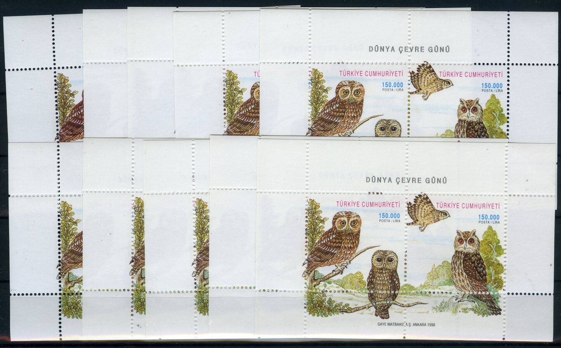 Koleksiyon Pulları,1998 BAYKUŞ BLOK-Toptan Satış-10 Adet