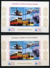 Koleksiyon Pulları,1996 Dünya Pul Sergisi Dantelsiz 2 Adet Blok