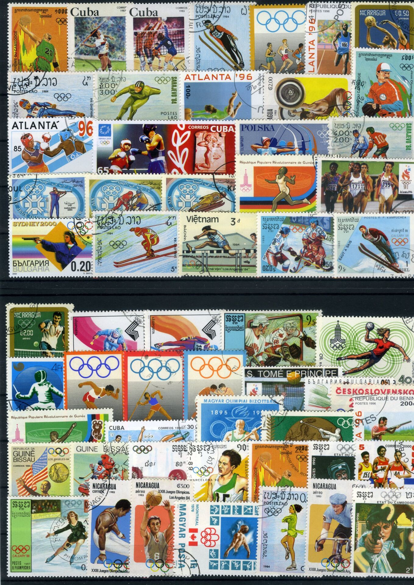 Koleksiyon Pulları,Yaz ve Kış Olimpiyatları 100 Çeşitx10 Lot