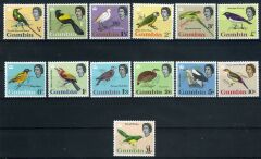 Koleksiyon Pulları,1963 İngiliz Kolonisi-(GAMBIA)13 Pul,KUŞLAR
