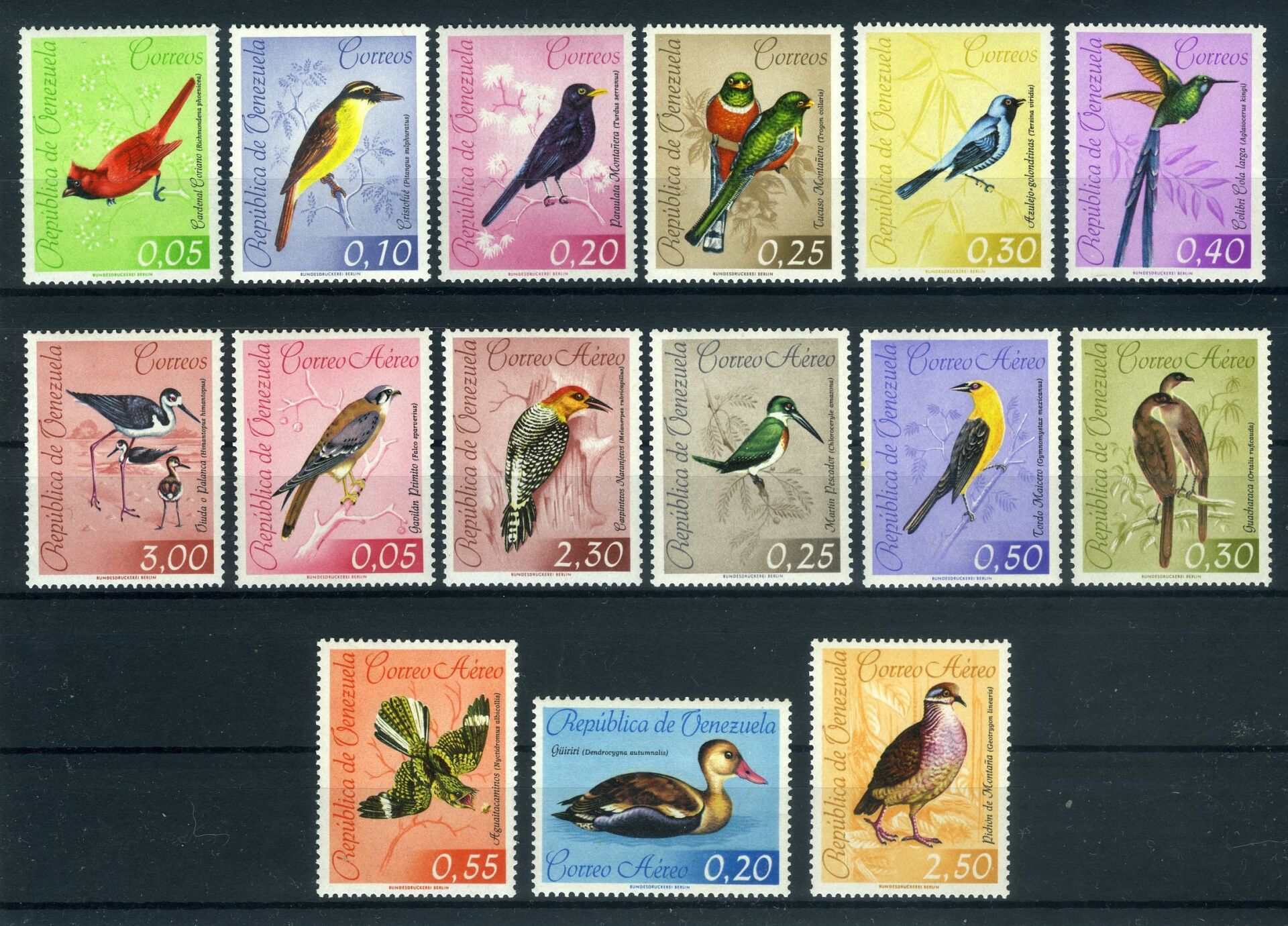 Koleksiyon Pulları,1962 Venezuela 15 Pulluk Kuşlar Serisi