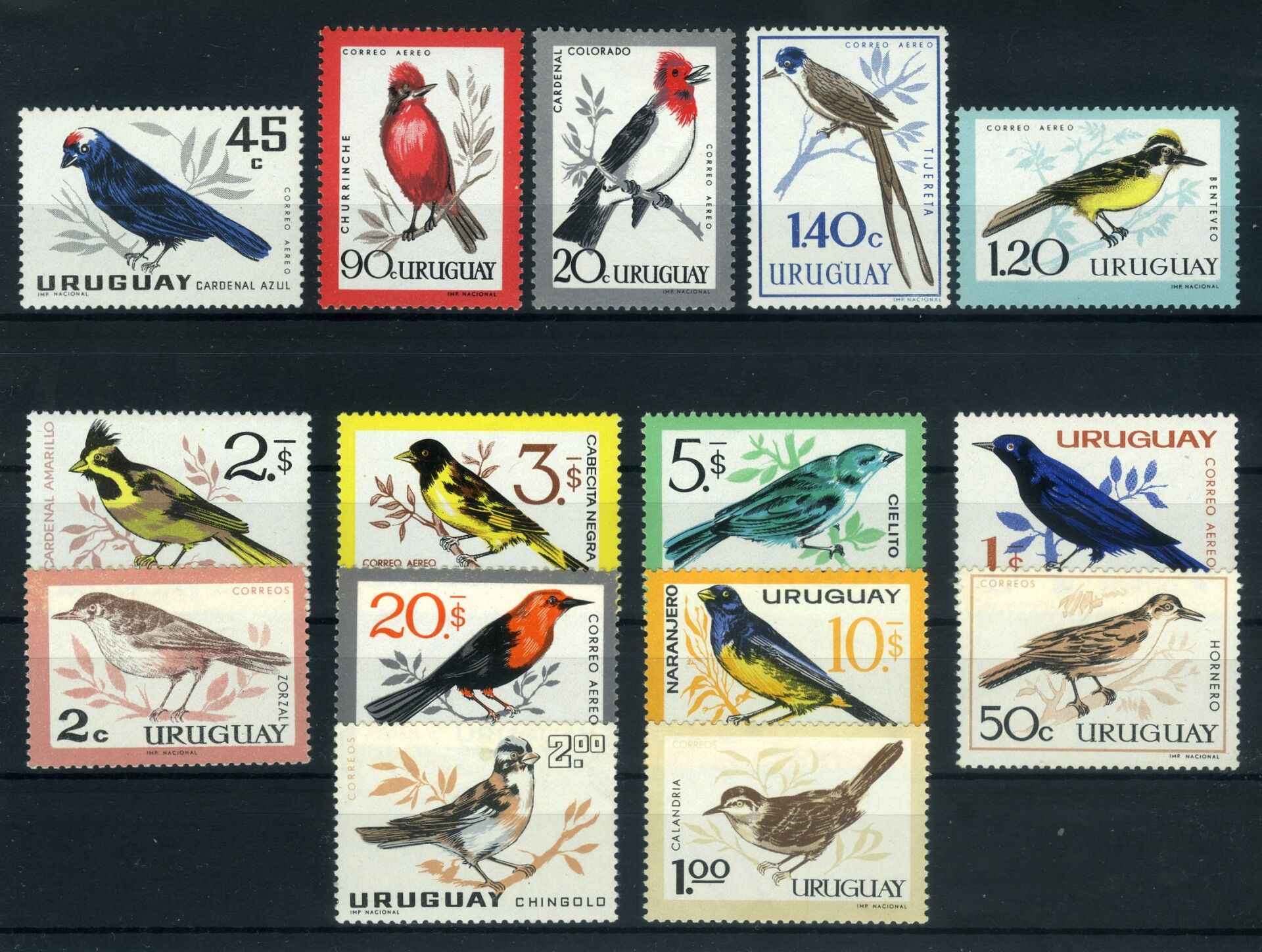 Koleksiyon Pulları,1962/1963 URUGUAY-Kuşlar,15 Pulluk Seri