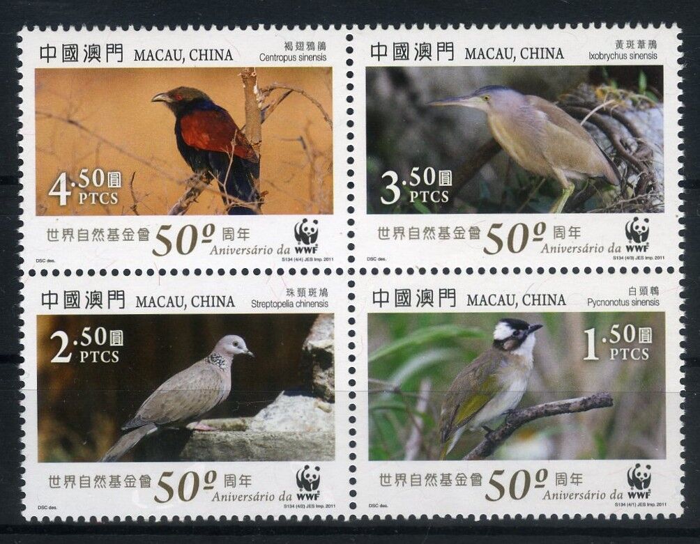 Koleksiyon Pulları,2011 MACAU (Çin'in Özerk Bölgesi)-Kuşlar