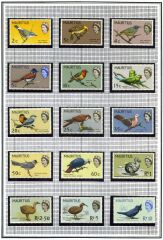 Koleksiyon Pulları,Mauritus Adası,Kuş Pulları,15 Pulluk Tam Seri
