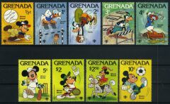 Koleksiyon Pulları,Walt Disney,1979 Grenada  Damgasız Tam Seri,9 Pul,Jst-5
