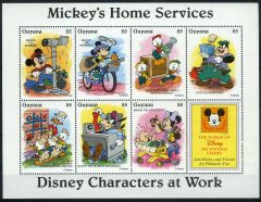 Koleksiyon Pulları,Walt Disney,Guyana  Damgasız Tam Seri,7 Pul,Jst-3