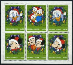 Koleksiyon Pulları,Walt Disney,Sierra Leone Özel Blok Damgasız Tam Seri,Jst-14