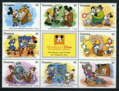 Koleksiyon Pulları,Walt Disney,Guyana 9'lu Blok Damgasız Tam Seri,Jst-19