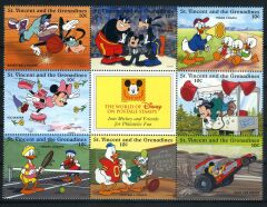 Koleksiyon Pulları,Walt Disney,St.Vincent and the Granadines 9'lu Blok Damgasız Tam Seri,Jst-20