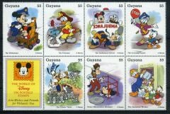 Koleksiyon Pulları,Walt Disney,Guyana 8'li Blok Damgasız Tam Seri,Jst-21