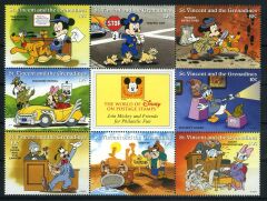 Koleksiyon Pulları,Walt Disney,St.Vincent and the Granadines 9'lu Blok Damgasız Tam Seri,Jst-22