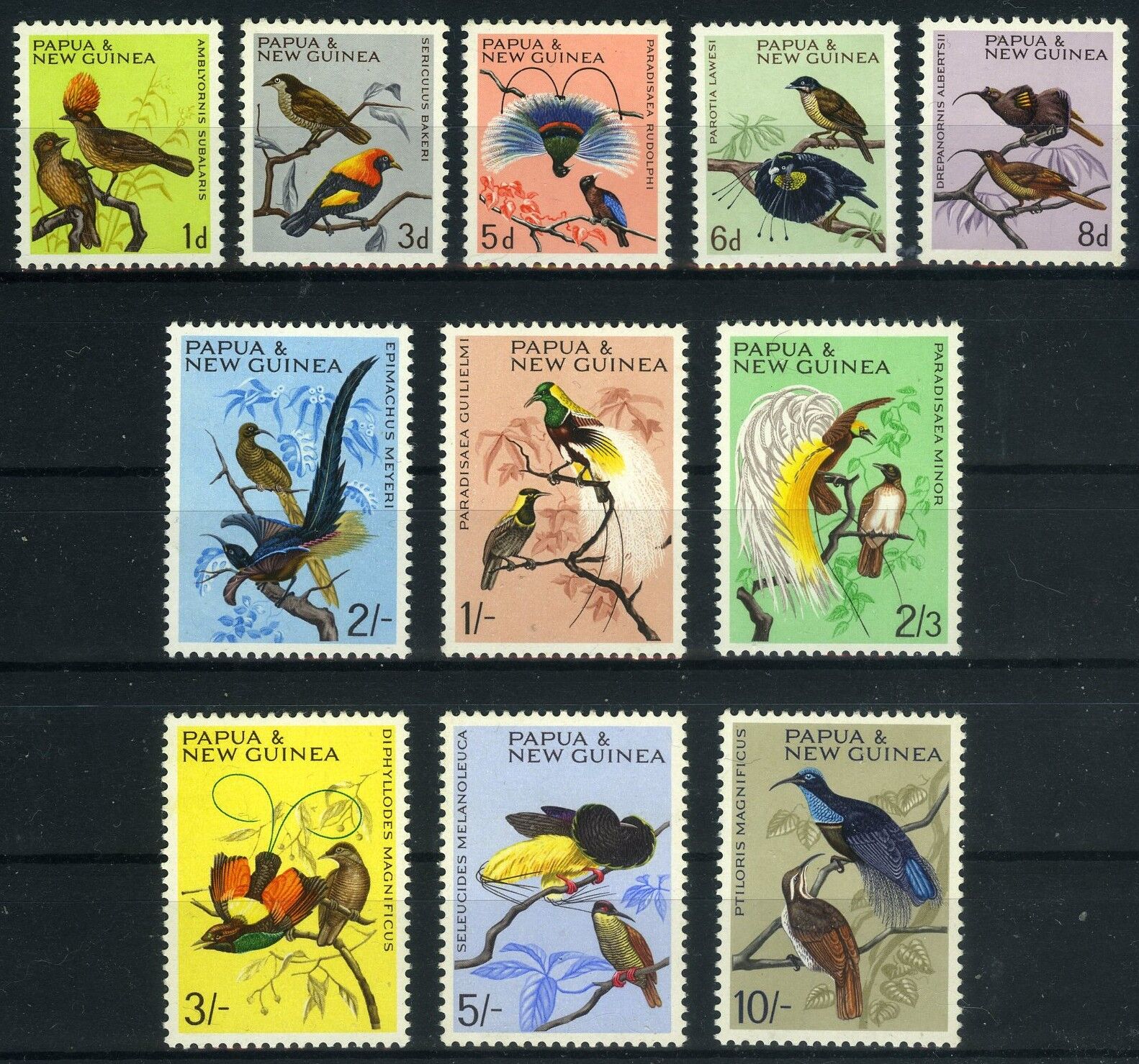 Koleksiyon Pulları,Papua Yeni Gine,Kuşlar Konulu,Damgasız Seri,J.Stamps34