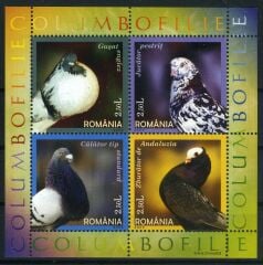 Koleksiyon Pulları,Kuşlar Özel Blok,Romanya Damgasız,J.Stamps35