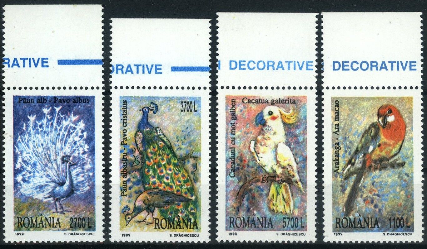 Koleksiyon Pulları,1999 Romanya 4 Pulluk Damgasız Tam Seri Kuşlar,J.Stamps-38