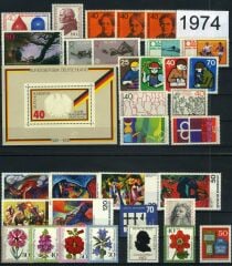Koleksiyon Pulları,1974 Almanya Damgasız Yıl Seti Pulları,J.Stamps-48
