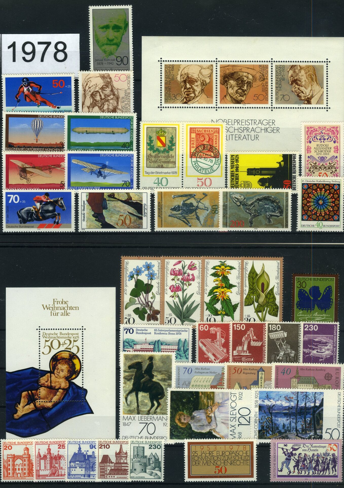 Koleksiyon Pulları,1978 Almanya Yıl Seti,Damgasız Tam Koleksiyon,J.Stamps-52