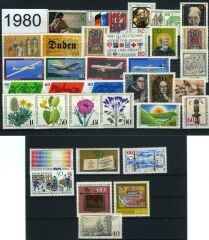 Koleksiyon Pulları,Almanya 1980 Yıl Seti Damgasız Tam Koleksiyon,J.Stamps-54