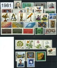 Koleksiyon Pulları,Almanya 1981 Yıl Seti,Damgasız Tam Koleksiyon,J.Stamps-55