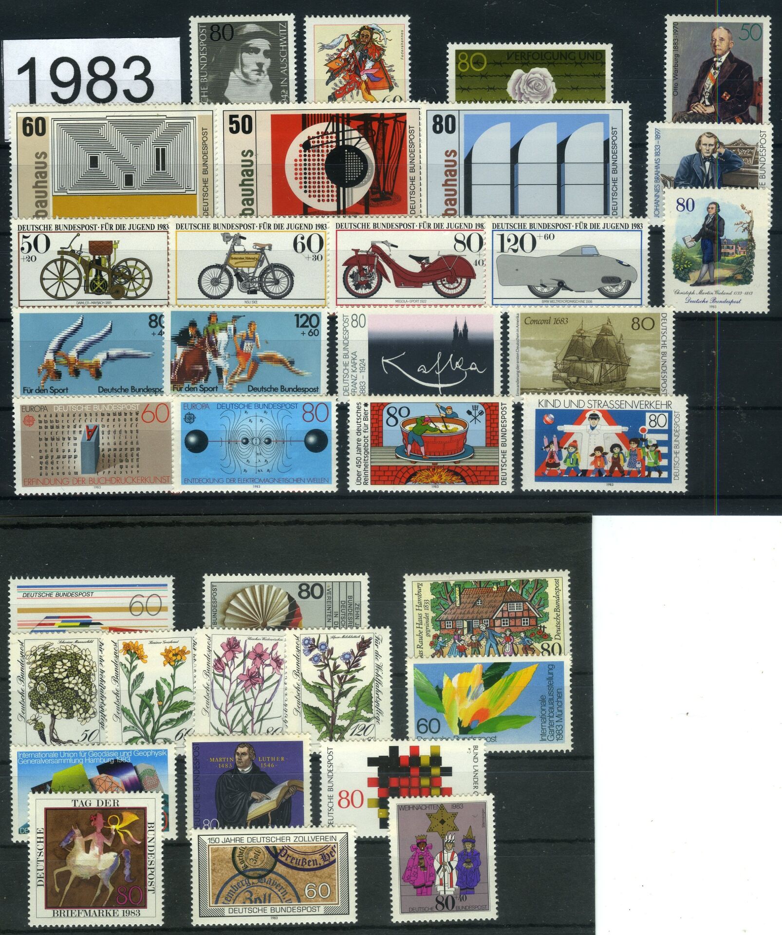 Koleksiyon Pulları,Almanya Damgasız 1983 Yıl Seti,J.Stamps-57