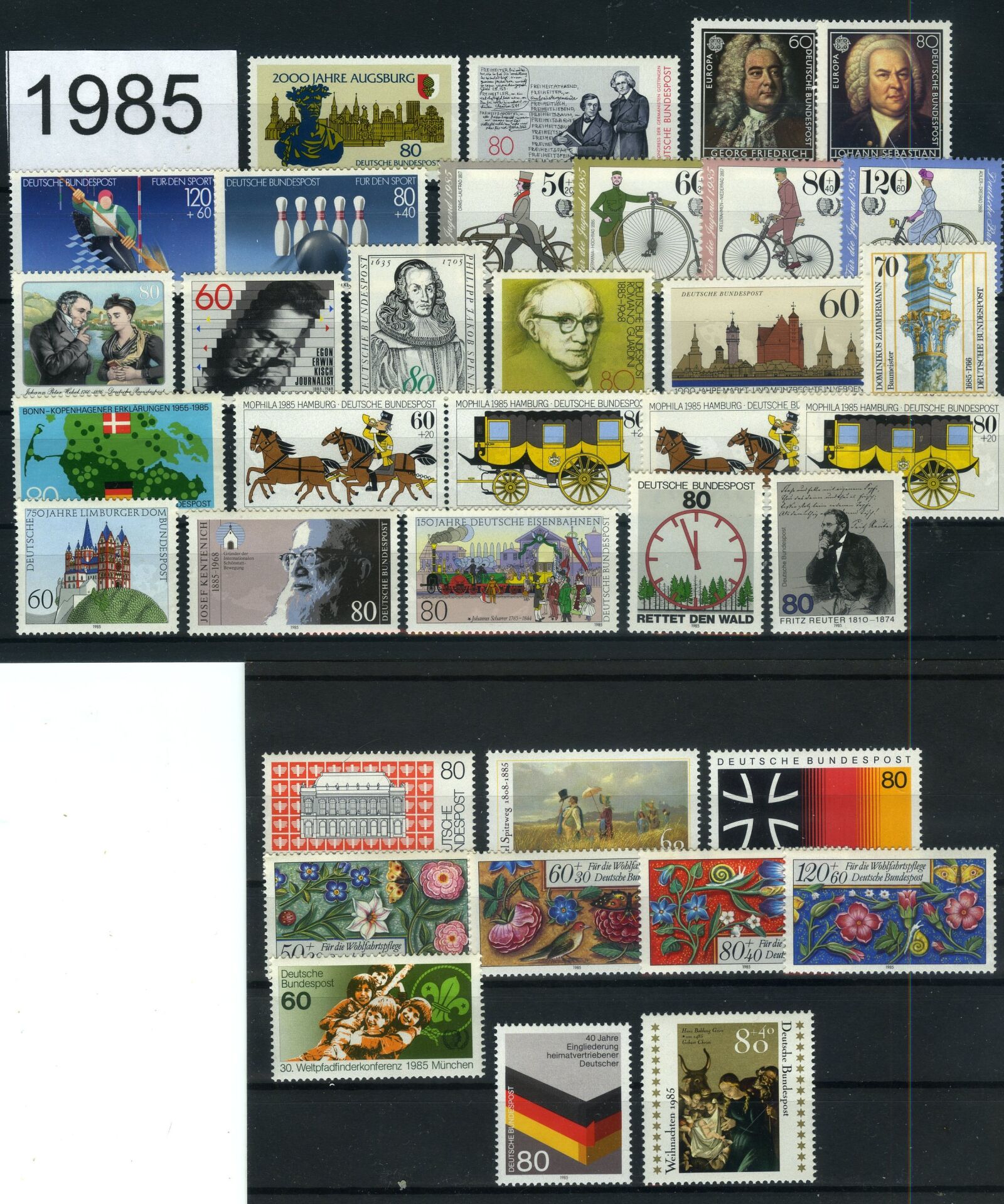 Koleksiyon Pulları,Almanya Tam Koleksiyon,1985 Yıl Seti,J.Stamps-59
