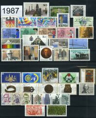 Koleksiyon Pulları,Almanya 1987 Tam Koleksiyon, Damgasız Yıl Seti,J.Stamps-61