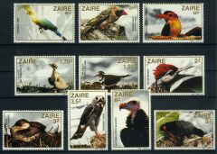 Koleksiyon Pulları,1982 ZAİRE, Kuşlar Konulu 10 Pulluk Damgasız Seri,J.Stamps-67