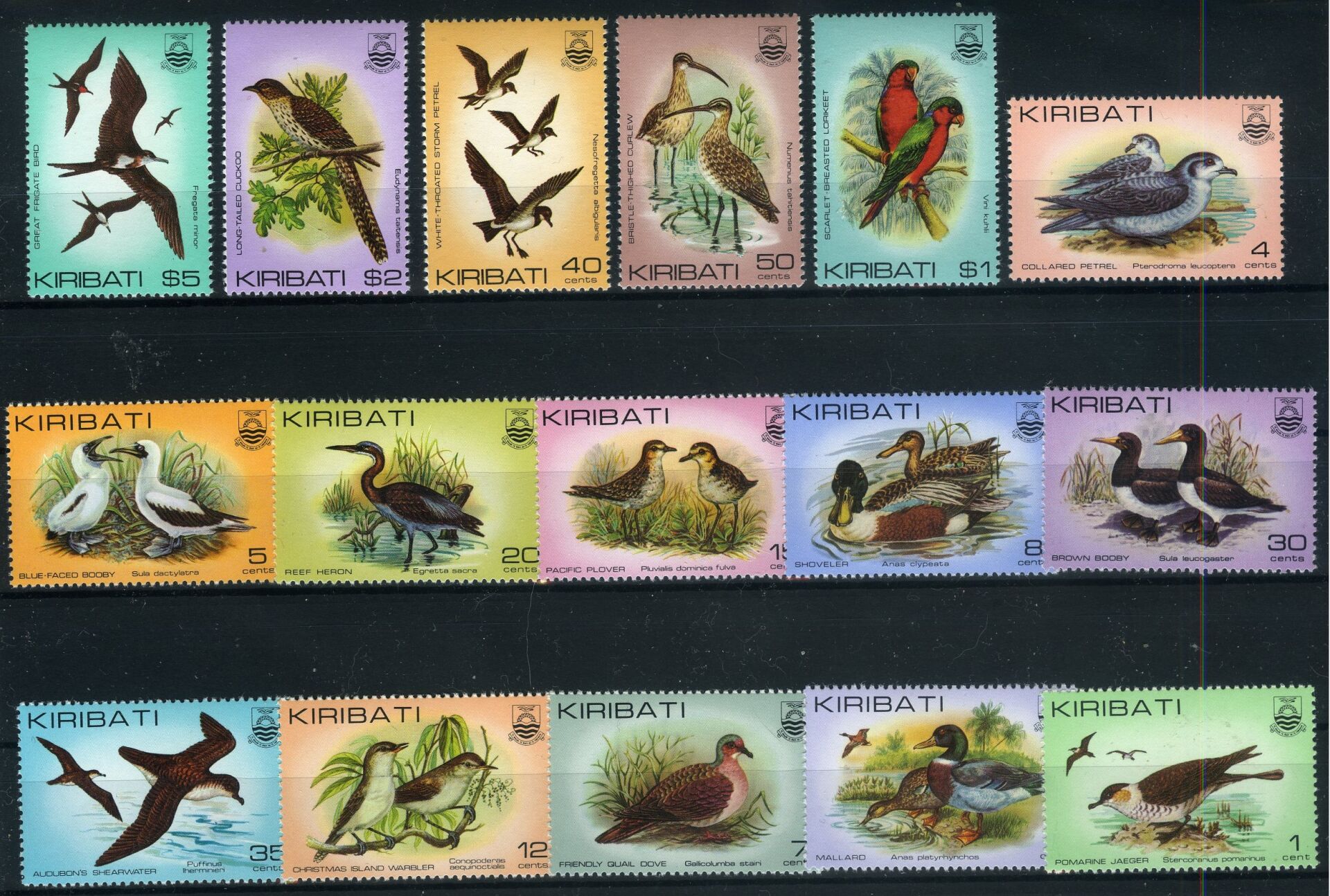 Koleksiyon Pulları,Eski İngiliz Kolonisi,KİRİBATİ,16 Pulluk Kuşlar Serisi,J.Stamps-68