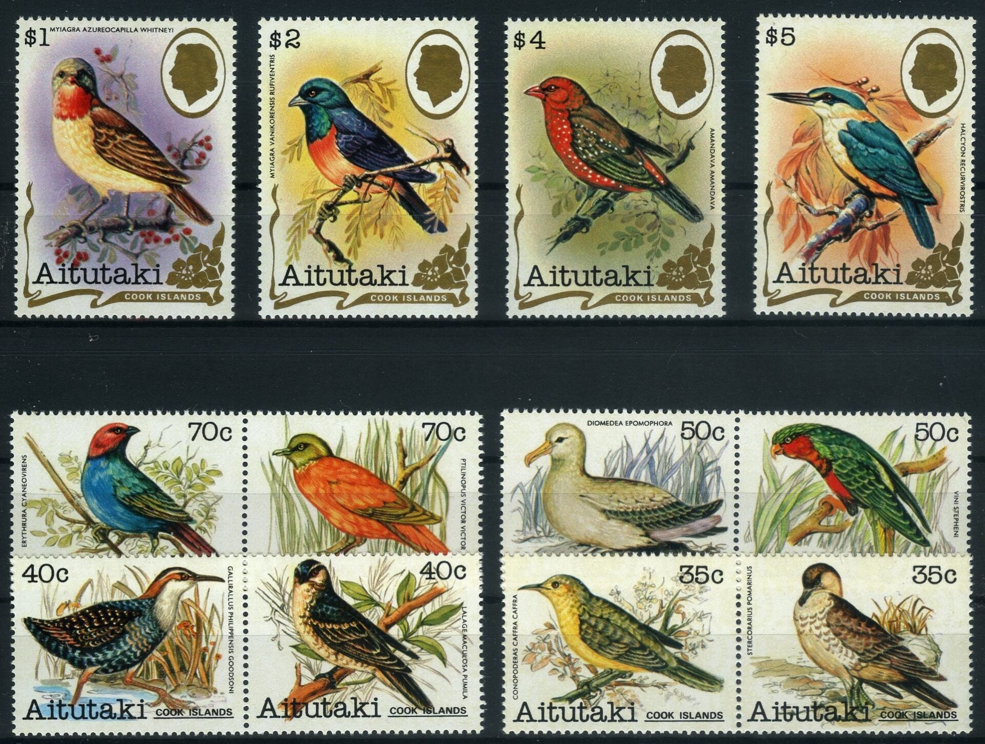 Koleksiyon Pulları,Aitutaki Kuşlar Konulu Damgasız Seri,J.Stamps-77