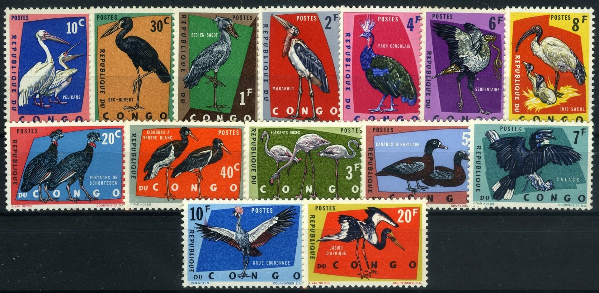 Koleksiyon Pulları, Belçika Kongosu,Damgasız 14 Pul,J.Stamps-78