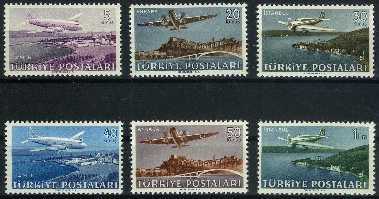 Koleksiyon Pulları,Türkiye Cumhuriyeti,1949 4.Uçak Serisi,J.Stamps-80