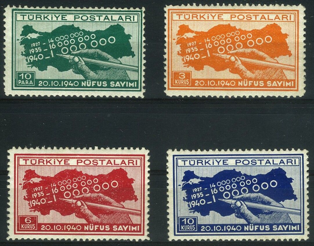 Koleksiyon Pulları,1940 Türkiye Cumhuriyeti,Nüfus Sayımı,J.Stamps-82
