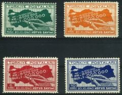 Koleksiyon Pulları,1940 Türkiye Cumhuriyeti,Nüfus Sayımı,J.Stamps-82