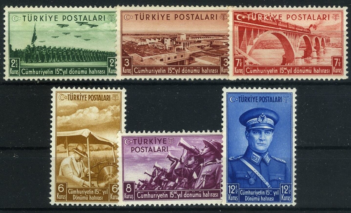 Koleksiyon Pulları,1938 Cumhuriyet'in 15.Yılı,Damgasız,J.Stamps-84