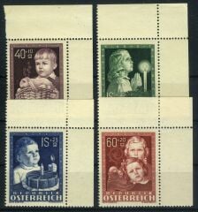 Koleksiyon Pulları, 1949 Avusturya Çocuklar Konulu 4 Pulluk Damgasız Tam Seri, J.Stamps-88
