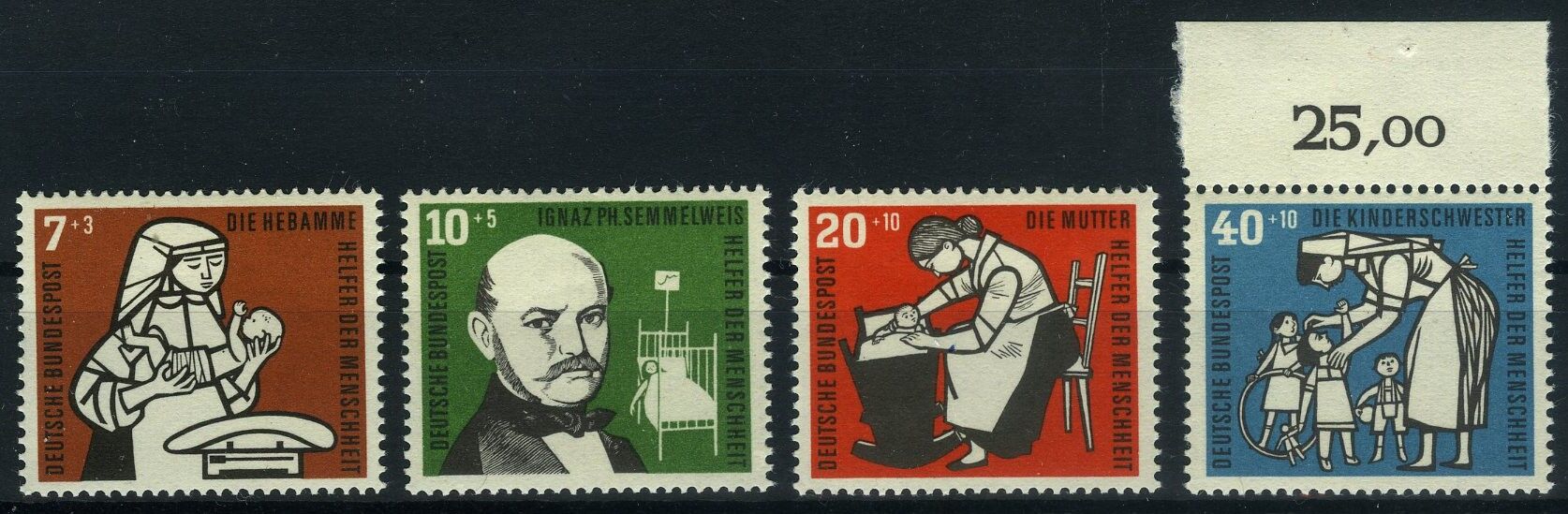Koleksiyon Pulları,1956 Almanya,4 Pul Damgasız Tam Seri,J.Stamps-99