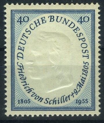 Koleksiyon Pulları,1955 Almanya,Friedrich von Schiller'in 150.ölüm Yılı,J.Stamps-105
