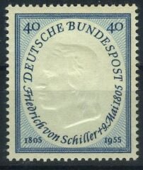 Koleksiyon Pulları,1955 Almanya,Friedrich von Schiller'in 150.ölüm Yılı,J.Stamps-105