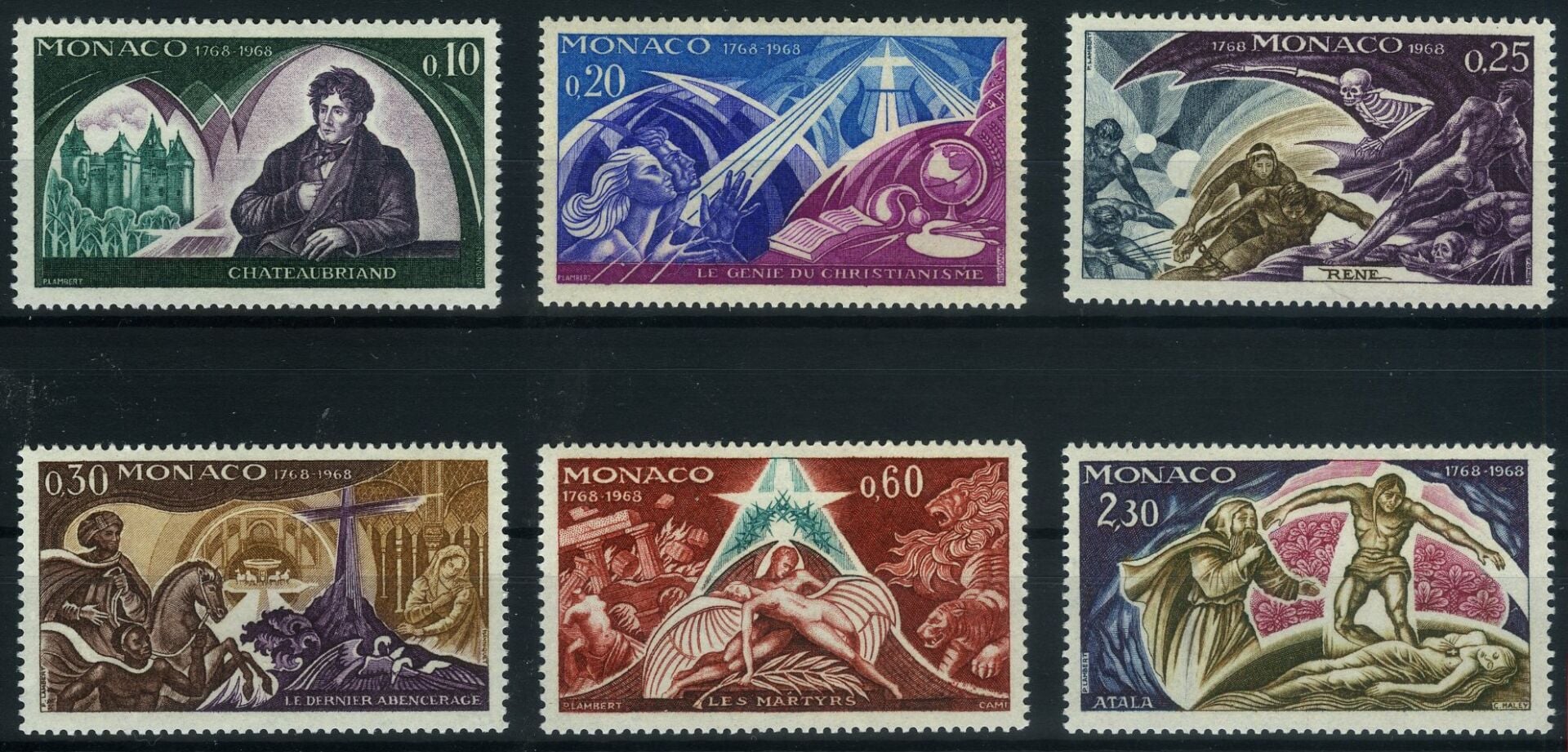 Koleksiyon Pulları,Monaco 6 Pulluk Tam Seri,J.Stamps-130