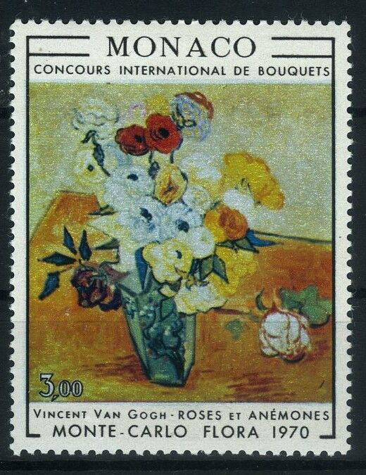 Koleksiyon Pulları,1970 MONACO,Van Gogh Çiçekler,J.Stamps-135