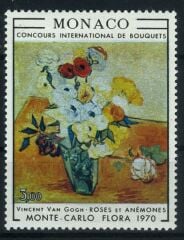 Koleksiyon Pulları,1970 MONACO,Van Gogh Çiçekler,J.Stamps-135
