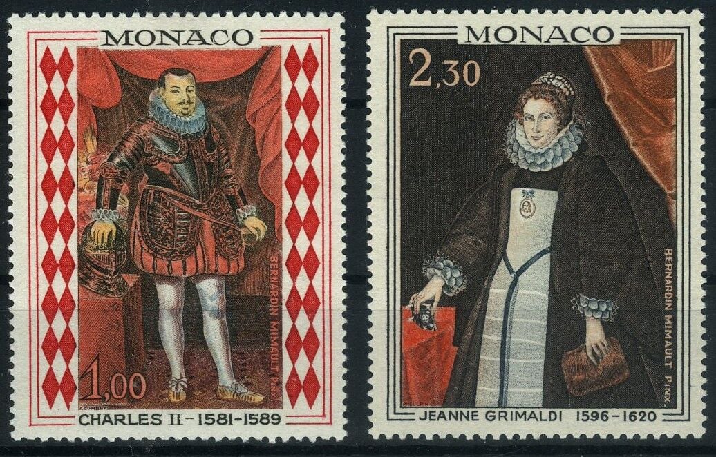 Koleksiyon Pulları,1968 Monaco,Prens ve Prenses Tablo Pulları, J.Stamps-138