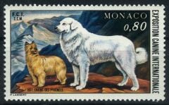 Koleksiyon Pulları,1977 MONACO, Köpek Fuarı, Damgasız Tek Pul,J.Stamps-142